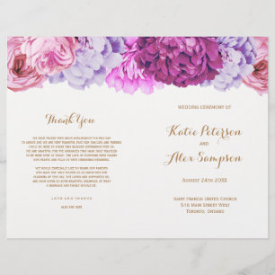 Hochzeitsprogramme mit Hübschen Aquarellfarben-Blu