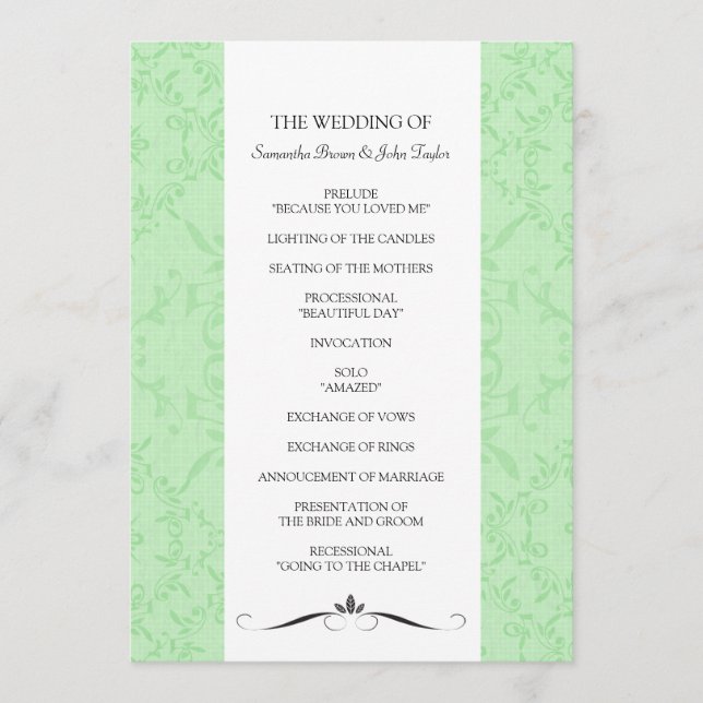 Hochzeitsprogramme Programm (Vorderseite)