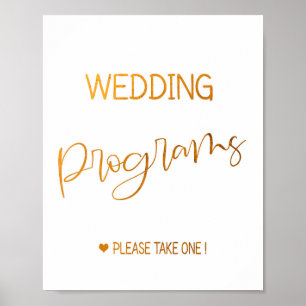 Hochzeitsprogramme signieren 8x10 Poster
