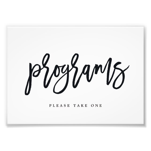 Hochzeitsprogramme Unterschreiben Wählen Sie Ihre  Fotodruck (Vorne)