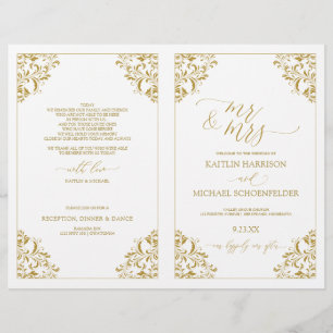 Hochzeitsprogramme Vintage elegante Kalligraphie-G