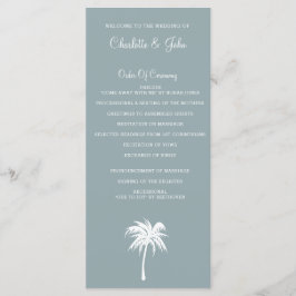 Hochzeitsprogramme von Dusty Blue Palm Tree Beach Programm