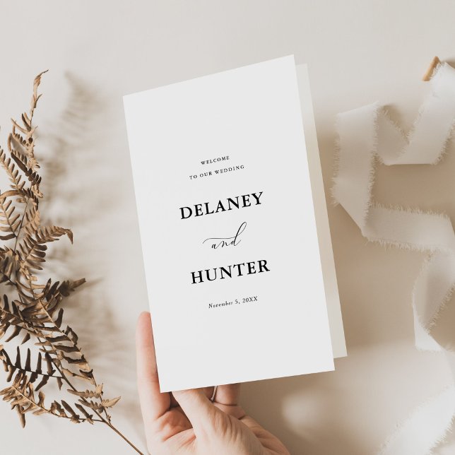 Hochzeitsprogrammheft im minimalistischen Design Flyer (Von Creator hochgeladen)