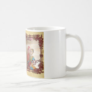 Hochzeitspuppe Portrait Grafik drucken Kaffeetasse