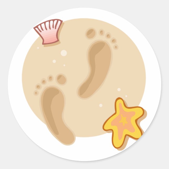 Hochzeitspuren am Strand Runder Aufkleber (Vorderseite)