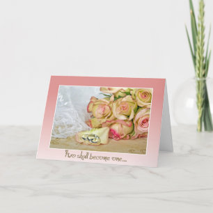 Hochzeitsränge auf der Petalkarte der Rose Karte