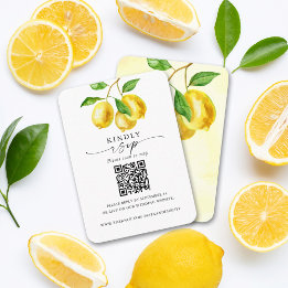 Hochzeitsraster QR-Code Lemon Citrus Begleitkarte