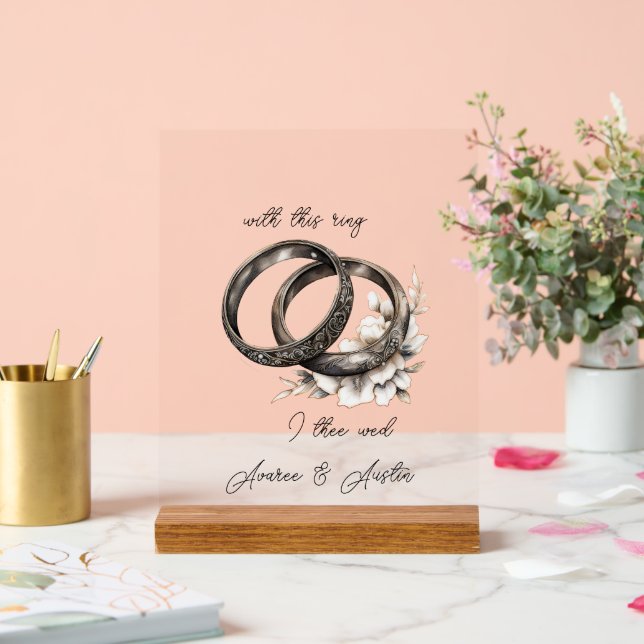 Hochzeitsraten und Blume Acrylschild (Hochzeit)