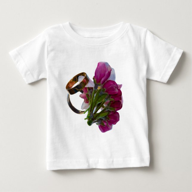 Hochzeitsraten und Blume Baby T-shirt (Vorderseite)
