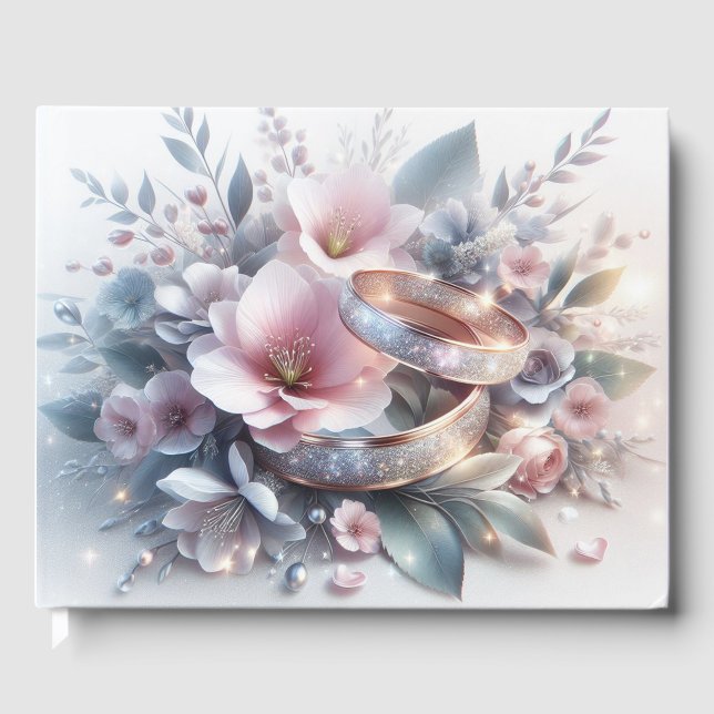 Hochzeitsraten und Blume Gästebuch (Vorderseite)