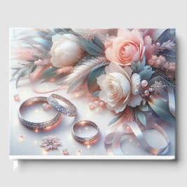 Hochzeitsraten und Blume Gästebuch