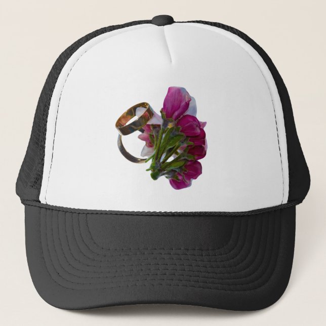 Hochzeitsraten und Blume Truckerkappe (Vorderseite)