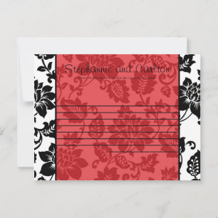 Hochzeitsratenkarte für Schwarz/Rot-Flora Hinweiskarte