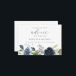 Hochzeitsratgeber Brautparty Karten Wasserfarbe Ma<br><div class="desc">Navy Blue Watercolor Bouquet Brautparty oder Wedding Advice Cards: Dieses Design besticht durch einen wunderschönen blauen Aquarellbouquet unten mit einem Hauch von silberfarbenem Glitzer. Wenn Ihre Gäste ihre Ratschläge und Wünsche für das Paar schreiben, können sie die Karte gedreht, um ihre Nachricht privat behalten, wenn sie möchten. Diese Karten können...</div>