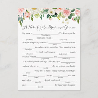 Hochzeitsratgeber für Rosa und Weiße Blume Postkarte