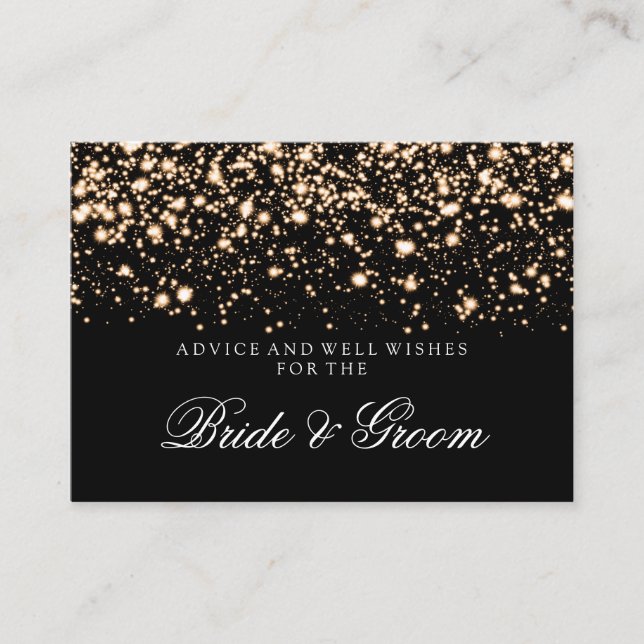 Hochzeitsratgeber Gold Midnight Glam Hinweiskarte (Vorderseite)