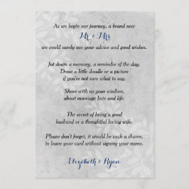 Hochzeitsratgeber, gute Wünsche, graue Blüte Hinweiskarte