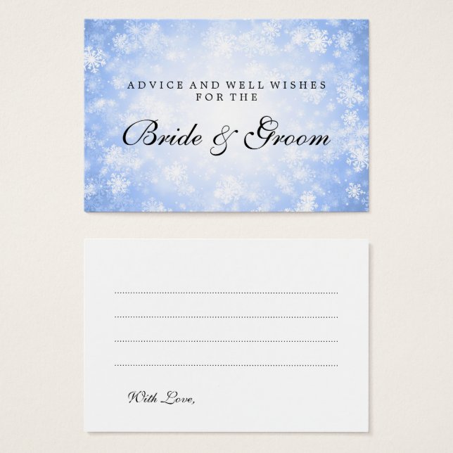 Hochzeitsratgeber Karte Blue Winter Wonderland (Vorne & Hinten)