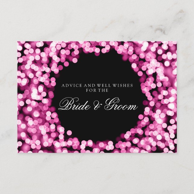 Hochzeitsratgeber Karte Rosa Funkelnd Leuchten (Vorderseite)