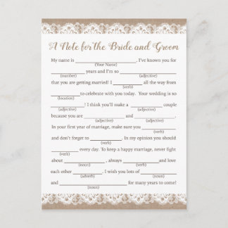 Hochzeitsratgeber, Rustikal Postkarte