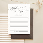 Hochzeitsratgeber und Wünsche für Braut und Bräuti Hinweiskarte<br><div class="desc">Das moderne minimalistisch gestaltete Wedding Advice And Wwish For Bride & Groom bietet eine elegante und elegante Möglichkeit, an Ihrem besonderen Tag herzliche Botschaften zu vermitteln. Mit klaren Linien und einem ausgeklügelten Drehbuch verbinden diese Karten zeitlosen Rat mit zeitgenössischem Charme und sorgen dafür, dass jeder Ton so unvergesslich wie der...</div>