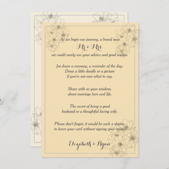 Hochzeitsratgeber wünscht Liebe und Lebensberatung Hinweiskarte (Vorne/Hinten)