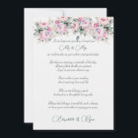 Hochzeitsratgeber wünscht Pink Peonies Hinweiskarte<br><div class="desc">Hübsche Hochzeitsberatung und auch Kartenwünsche für Ihre Gäste,  die mit hübschen rosa Peony-Bouquets dekoriert sind. Was für eine großartige Art,  sich an Ihren besonderen Tag zu erinnern.</div>