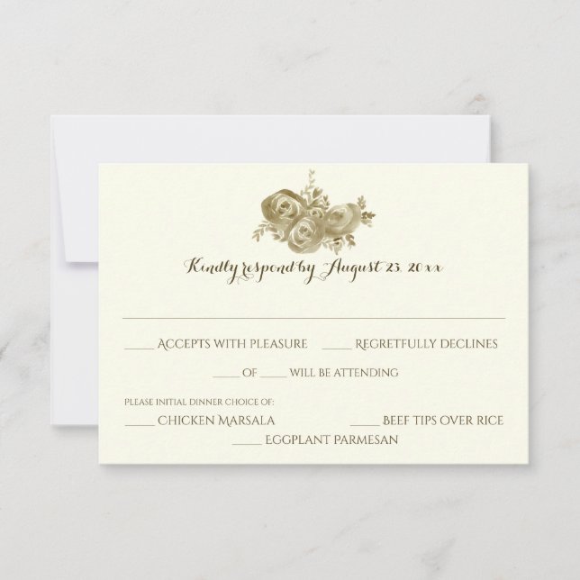 Hochzeitsreaktion auf Blumenwald RSVP Karte (Vorderseite)