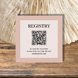 Hochzeitsregister QR-Code Dusty Pink Begleitkarte
