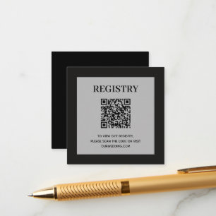 Hochzeitsregister QR-Code Schwarz Begleitkarte