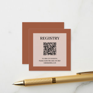 Hochzeitsregister QR-Code Terrakotta Begleitkarte