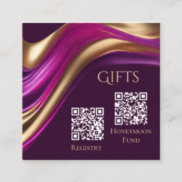 Hochzeitsregister und Honeymoon Fund-Modern- Quadratische Visitenkarte