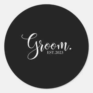 Hochzeitsreise Bachelor Fiancé Hubby Groom Est Runder Aufkleber