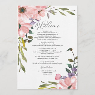 Hochzeitsreise - Begrüßungsbrief Tee Rose Einladung