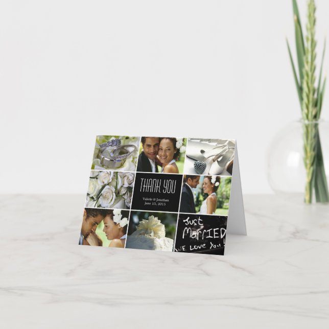 Hochzeitsreise Dankeschön Karte - Schwarz (Vorderseite)