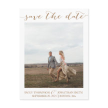 Hochzeitsreise Foto Save the Date Postkarte in Gol