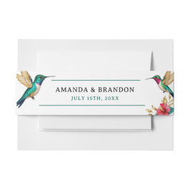 Hochzeitsreise mit Hummingvögeln in der roten trop Einladungsbanderole