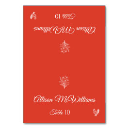 Hochzeitsreise Platzkarte-Wildblumen-Geflügel- Tis Tischnummer