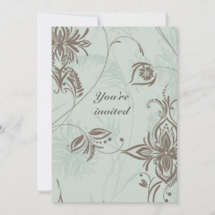 Hochzeitsreise Romantische Weintrauben Damask Einladung