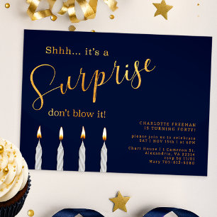 Hochzeitsreise zum Geburtstag - Elegantes Gold Einladung