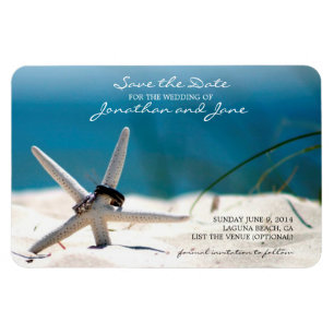 Hochzeitsrennen am Strand Starfish Save the Date Magnet