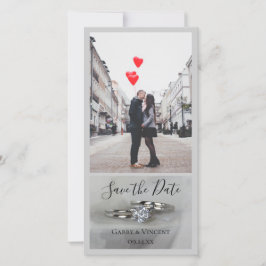 Hochzeitsrennen auf Grau Save the Date