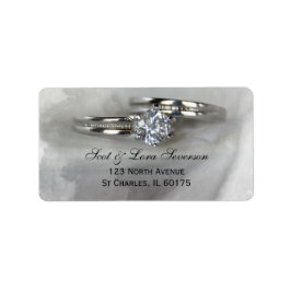 Hochzeitsrennen auf grauen Rücksendeadressen-Aufkl Adressaufkleber