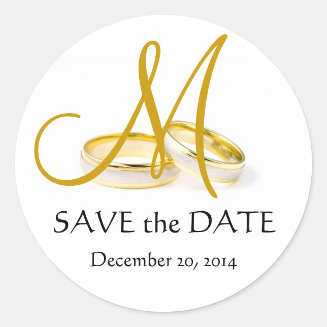 Hochzeitsrennen Monogram Save the Date Stickers Go (Vorderseite)