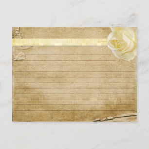 Hochzeitsrezeptkarte Vintage Cream Rose Postkarte
