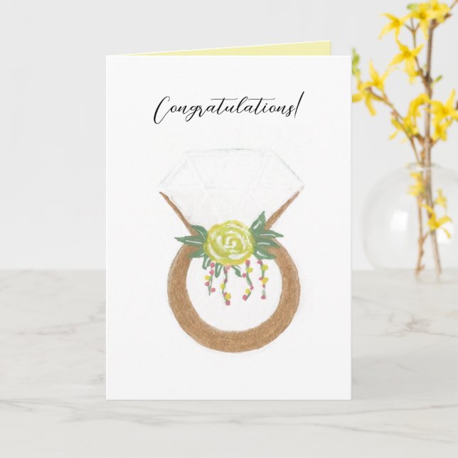 Hochzeitsring Karte (Gelbe Blume)