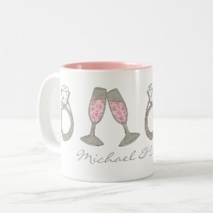 Hochzeitsring Pink Champagne Engagement Party Tass Zweifarbige Tasse