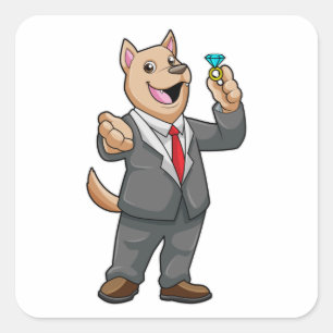 Hochzeitsring Quadratischer Aufkleber