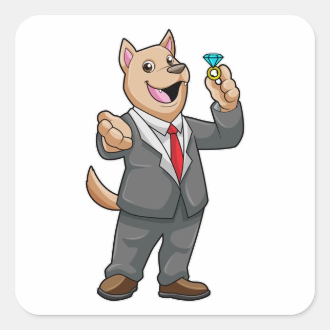 Hochzeitsring Quadratischer Aufkleber (Vorderseite)