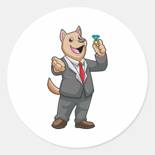 Hochzeitsring Runder Aufkleber (Vorderseite)